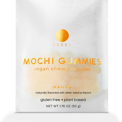 ISSEI Mochi Gummies Vegan Chewy Gummies Vegan (MANGO, 1.76 OZ)