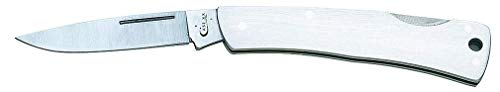 Case Executive Lockback Pocket Knife, Brushed Stainless, 3 1/8 in Closed