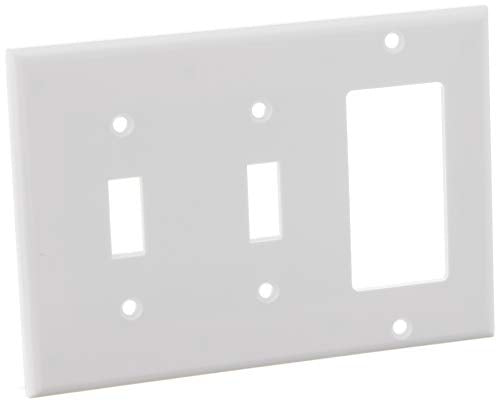 Leviton 2-Toggle 1-Decora/GFCI Device Combination Wallplate, White
