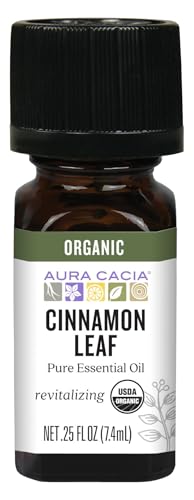 Aura Cacia Organic Cinnamon Leaf Essential Oil, 0.25 oz