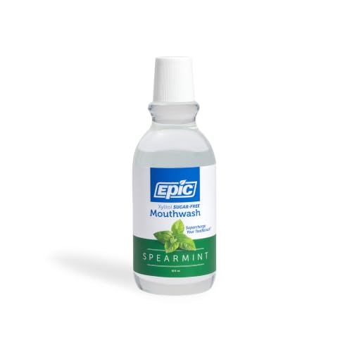 Epic Xylitol Mouthwash, Alcohol-Free Spearmint, 16 fl oz (Pack of 2)