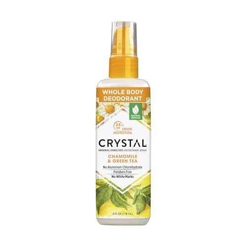 Crystal Deodorant Essence Spray, Chamomile and Green Tea, 4 oz