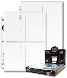 BCW Pro 4-Pocket Pages for 4 x 5 1/2 Cards, Postcards or Photos, 20 Pages