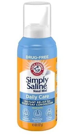 Simply Saline Instant Relief Nasal Mist for Everyday Congestion, 4.25 oz (Pack of 3)