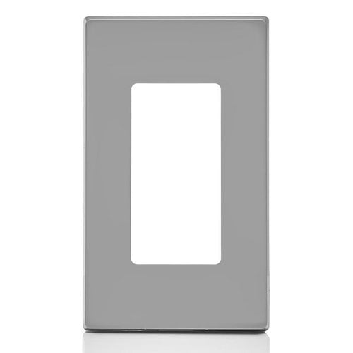 Leviton 1-Gang Decora Plus Screwless Wall Plate, Light Gray