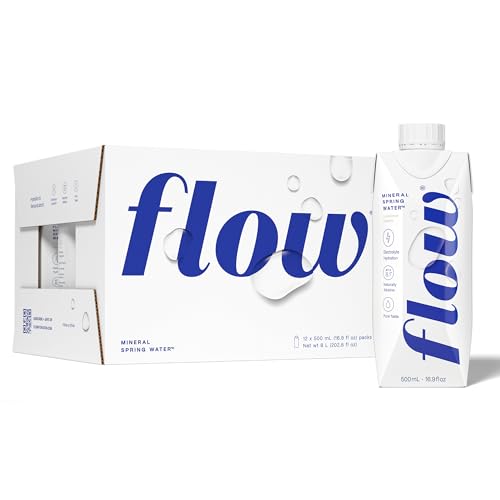 Flow Mineral Spring Water, Unflavored, 16.9 fl oz (Pack of 12)