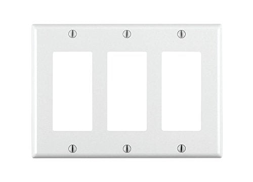 Leviton 3-Gang Decora/GFCI Wallplate, Standard Size, White