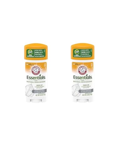 Arm & Hammer Essentials Natural Deodorant, Unscented, 2.5 oz (Pack of 2)
