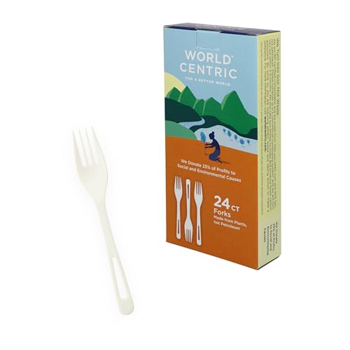 World Centric Compostable TPLA Fork, 6.3 Inch (Pack of 24)