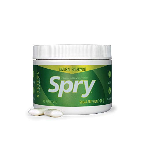 Spry Natural Xylitol Chewing Gum, Spearmint, 100 Count