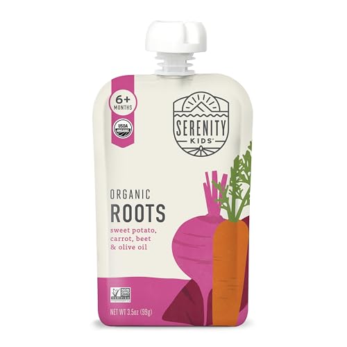 Serenity Kids Organic Veggie Puree Baby Food Pouch, Roots, 3.5 oz