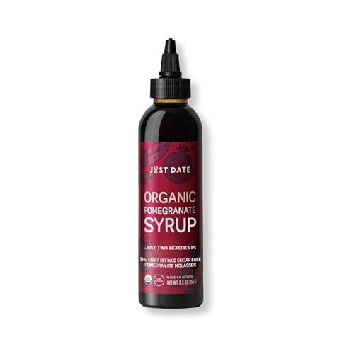 Just Date Organic Pomegranate Syrup, 8.8 oz Squeeze Bottle