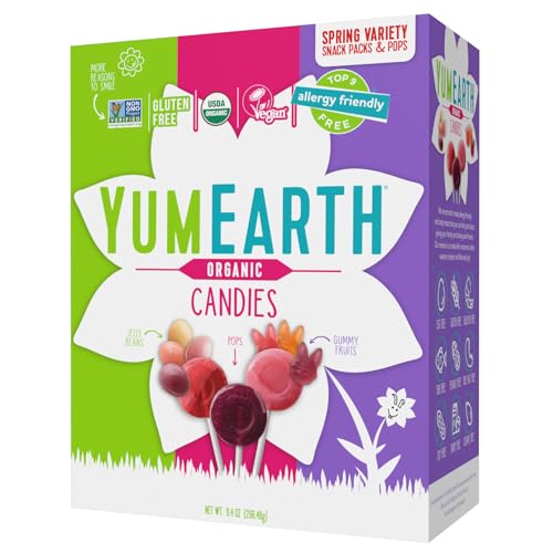 YumEarth Organic Easter Candy Variety Box, Spring Fruit Flavors, 50 Count