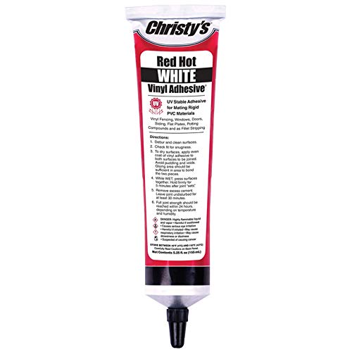 Christy's Red Hot Vinyl Adhesive, White, 5.25 oz Tube