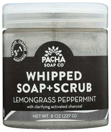 Pacha Soap Lemongrass Peppermint Whipped Soap Scrub, 8 oz