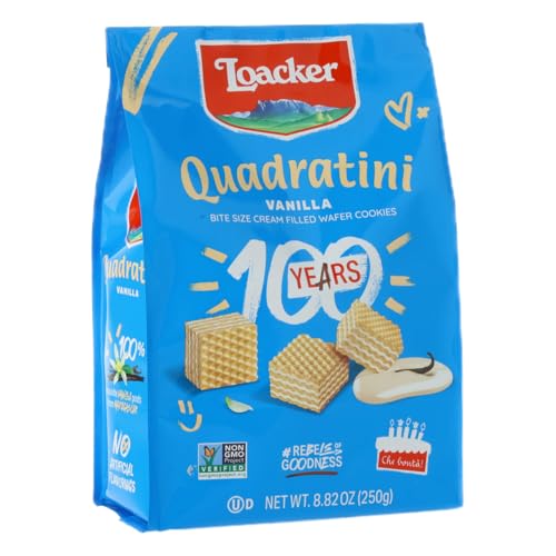 Loacker Quadratini Vanilla Wafer Cookies, 8.82 oz
