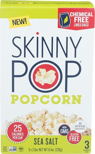 SkinnyPop Microwave Popcorn (Pack of 3)