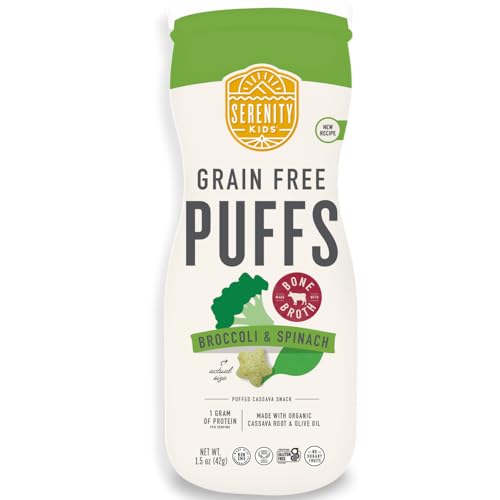 Serenity Kids Grain Free Puffs, Broccoli and Spinach, 6+ Months