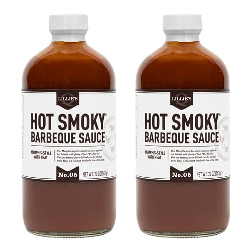 Lillie's Q Hot Smoky Barbeque Sauce, 21 oz (Pack of 2)