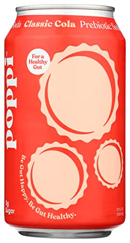 Poppi Prebiotic Soda, Classic Cola, 12 oz (Pack of 12)