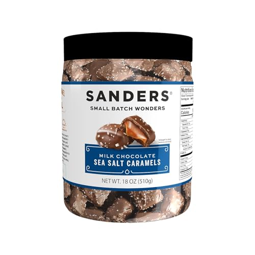 Sanders Milk Chocolate Sea Salt Caramels, 18 oz Tub