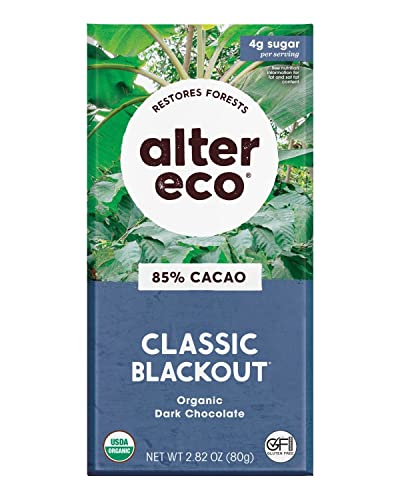 Alter Eco Classic Blackout 85% Pure Dark Cocoa Chocolate Bar