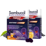 Sambucol Black Elderberry Throat Lozenges, Honey, 40 Count (Pack of 2)