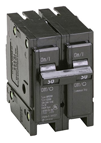 Eaton BR250 2 Inch 50 Amp Double Pole Interchangeable Circuit Breaker