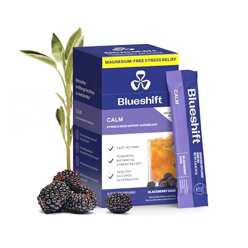 Blueshift Calm Stress Relief Drink Mix, BlackBerry Sage, 10 Count