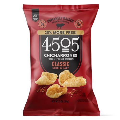 4505 Classic Seasoned Chicharrones, Chili & Salt, 3 oz
