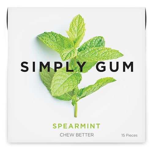 Simply Gum Plastic-Free Spearmint Natural Chewing Gum, 15 Pieces