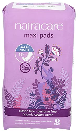 Natracare Natural Night Time Maxi Pads without Wings, 10 Count