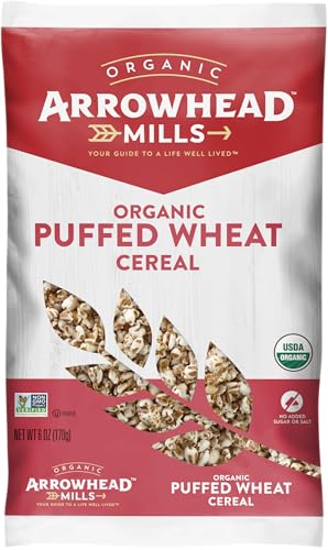 Arrowhead Mills Puffed Wheat Cereal, 6 oz Bag (Pack of 4)