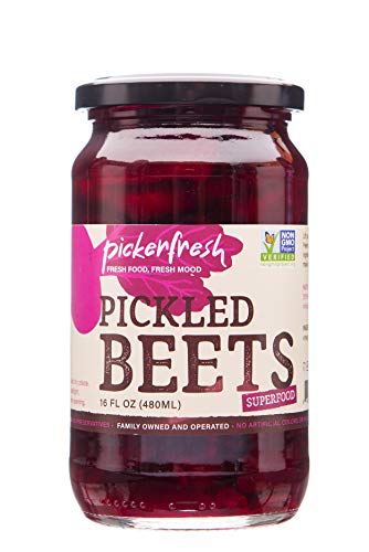Pickerfresh Pickled Beets, Crinkle Cut Sliced Beetroot, 16 oz