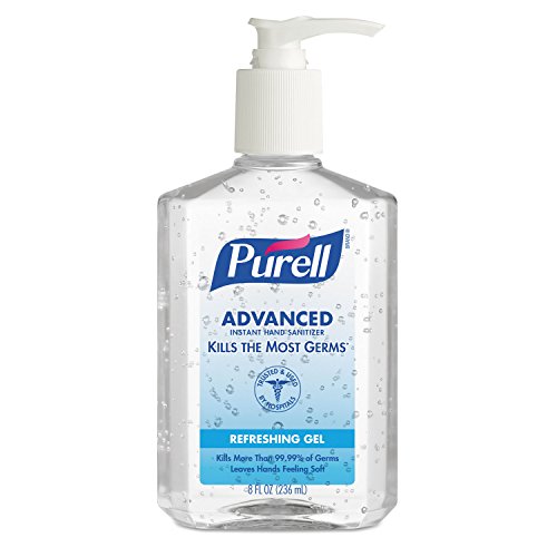 Purell Advanced Refreshing Gel Hand Sanitizer, Clean Scent, 8 fl oz (Pack of 12)