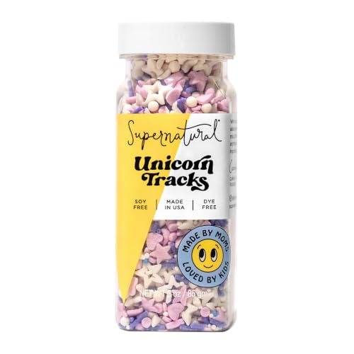 Supernatural Unicorn Tracks Sprinkles, Dye-Free Vegan Confetti Mix, 3 oz