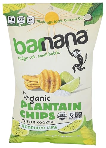 Barnana Organic Plantain Chips, Acapulco Lime, 5 oz