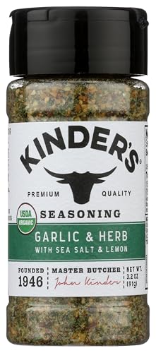 Kinder's Organic Garlic Herb Sea Salt and Lemon Seasoning, 3.2 oz