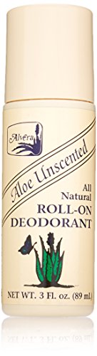 Alvera Natural Roll-On Deodorant, Aloe Unscented, 89 mL