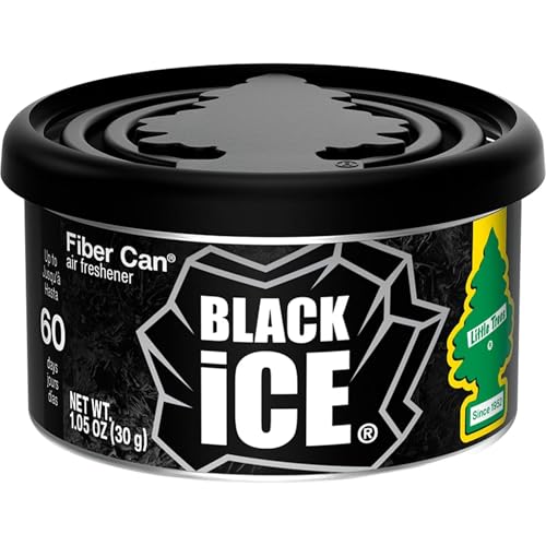 Magic Tree Little Trees Fiber Can Air Freshener, Black Ice (Pack of 2)