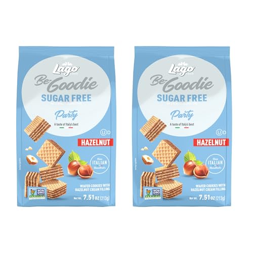 Gastone Lago Party Wafers, Sugar Free Hazelnut, 7.5 oz (Pack of 2)