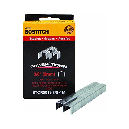 Bostitch PowerCrown Wide Crown Staples, 3/8 x 7/16 Inch, 18 Gauge (1000 Pack)