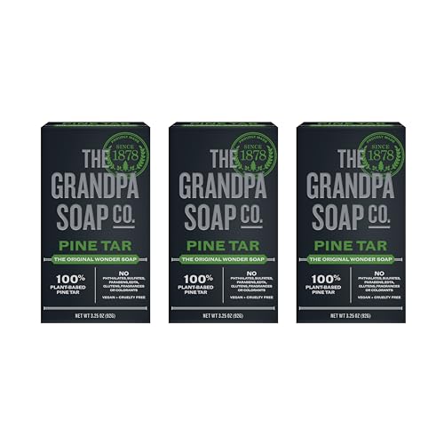 Grandpa's Pine Tar Bar Soap for Men, 3.25 oz (Pack of 3)