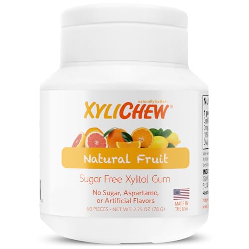 Xylichew Xylitol Gum, Fruit, 60 Count