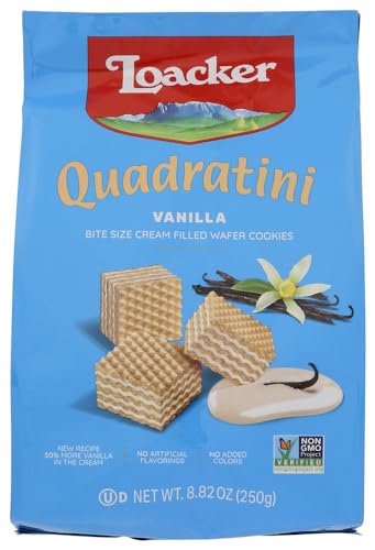 Loacker Quadratini Vanilla Wafer Cookies, 8.82 oz (Pack of 4)