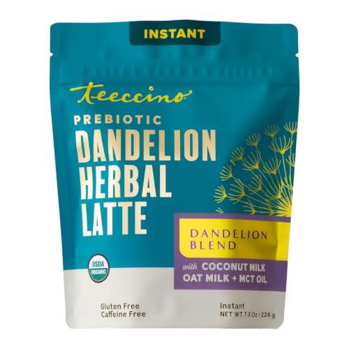 Teeccino Organic Instant Dandelion Herbal Latte, 7.9 oz (14 Servings)