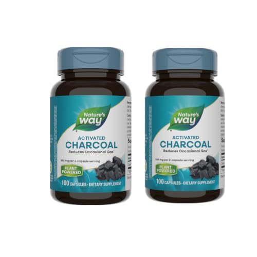 Nature's Way Activated Charcoal, 100 Count (Pack of 2)