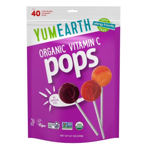 YumEarth Organic Vitamin C Pops Variety Pack, 40 Count