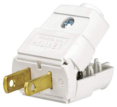 Leviton 15 Amp 125 Volt Straight Blade Plug, White