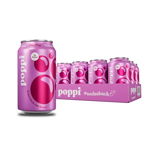 Poppi Prebiotic Soda, Doc Pop, 12 oz (Pack of 12)